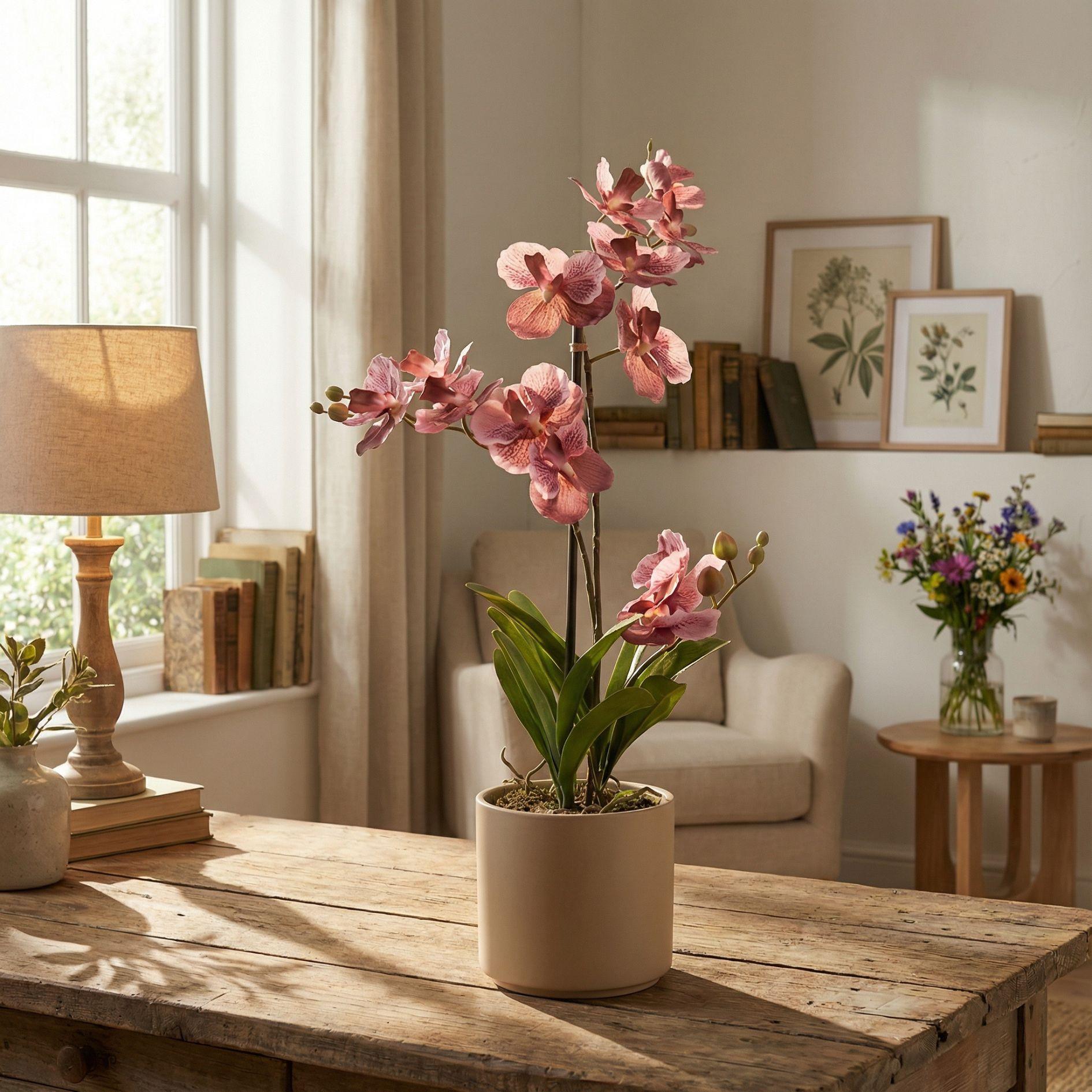 Kunstpflanze Orchidee Vanda – Oudroze