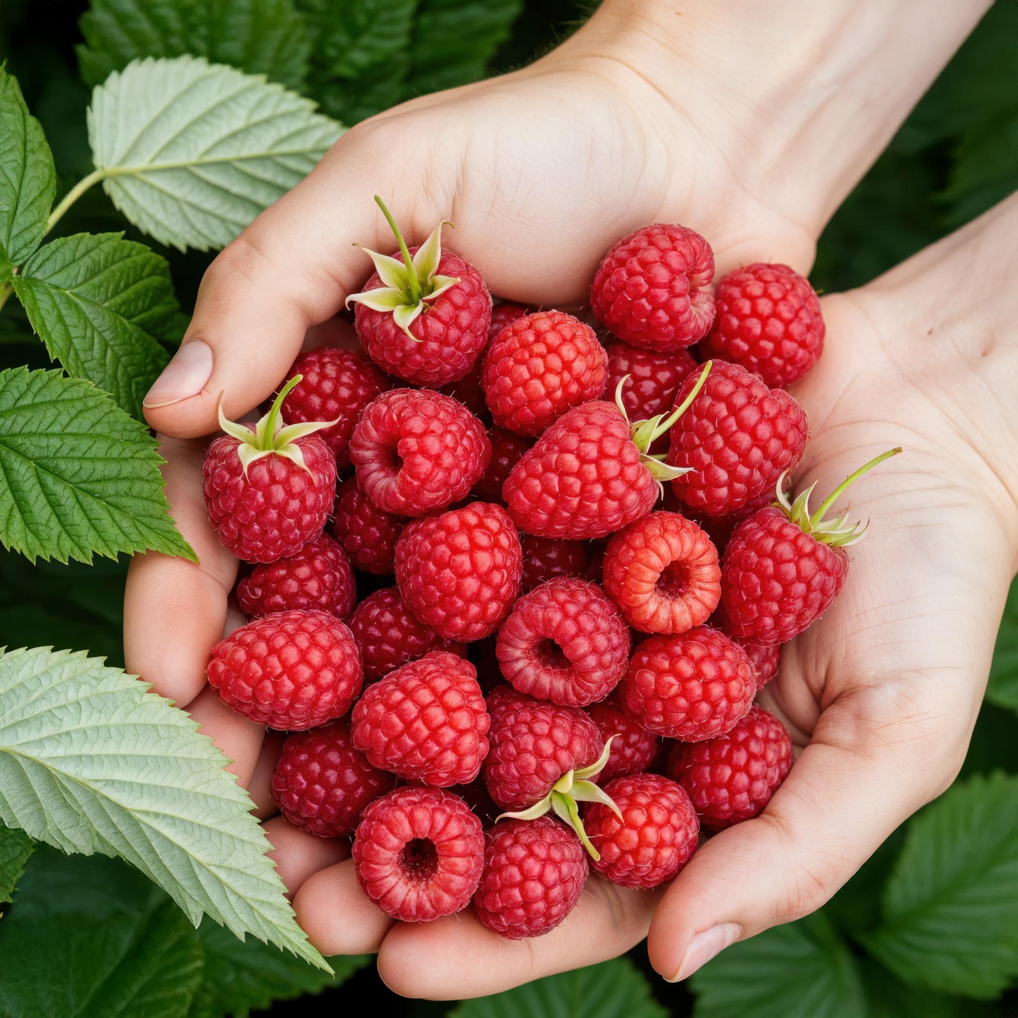 Obstpflanzen - Himbeere - Rubus idaeus Ottawa - Winterhart - 3 Pflanzen - Topf 9 cm - Rote Himbeere