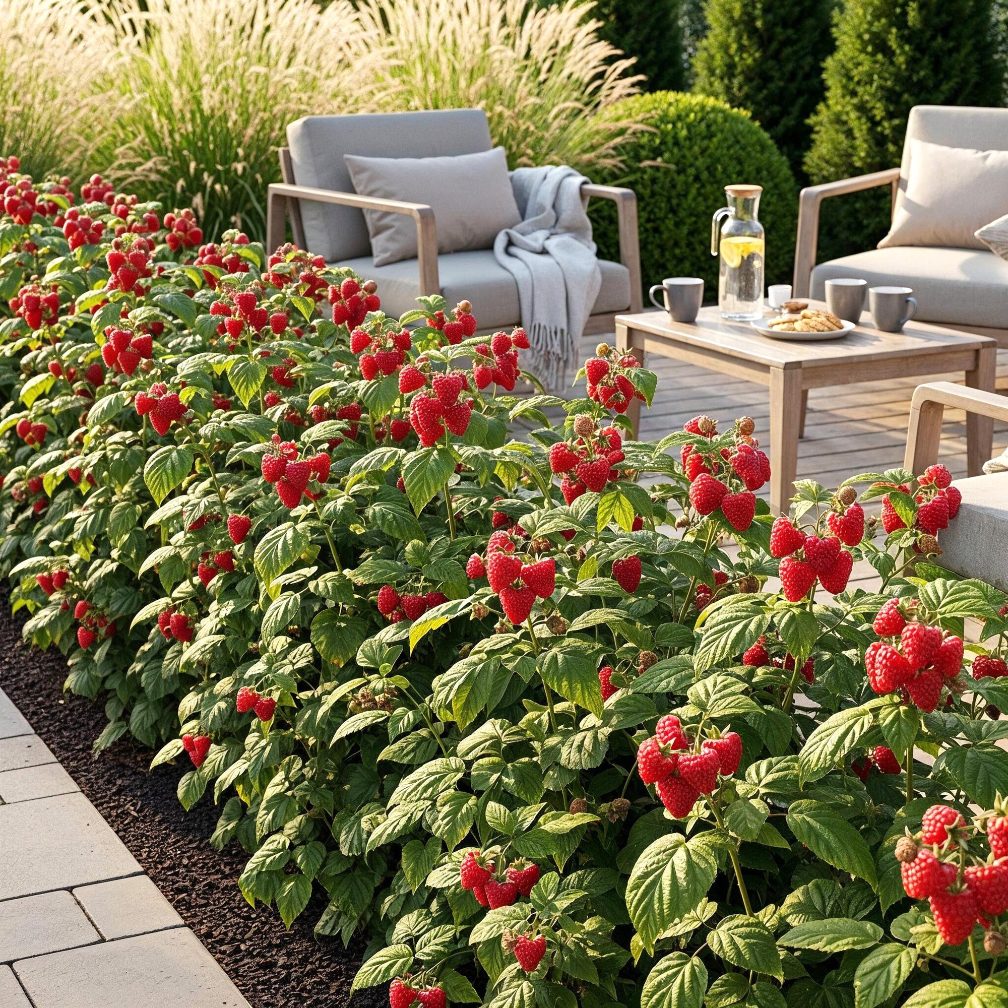 Obstpflanzen - Himbeere - Rubus idaeus Ottawa - Winterhart - 3 Pflanzen - Topf 9 cm - Rote Himbeere