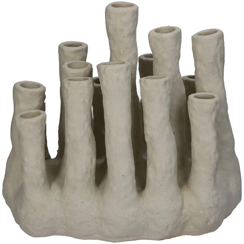 Blumenhalter XL – Mehrstielvase (Koralle & Ecru)