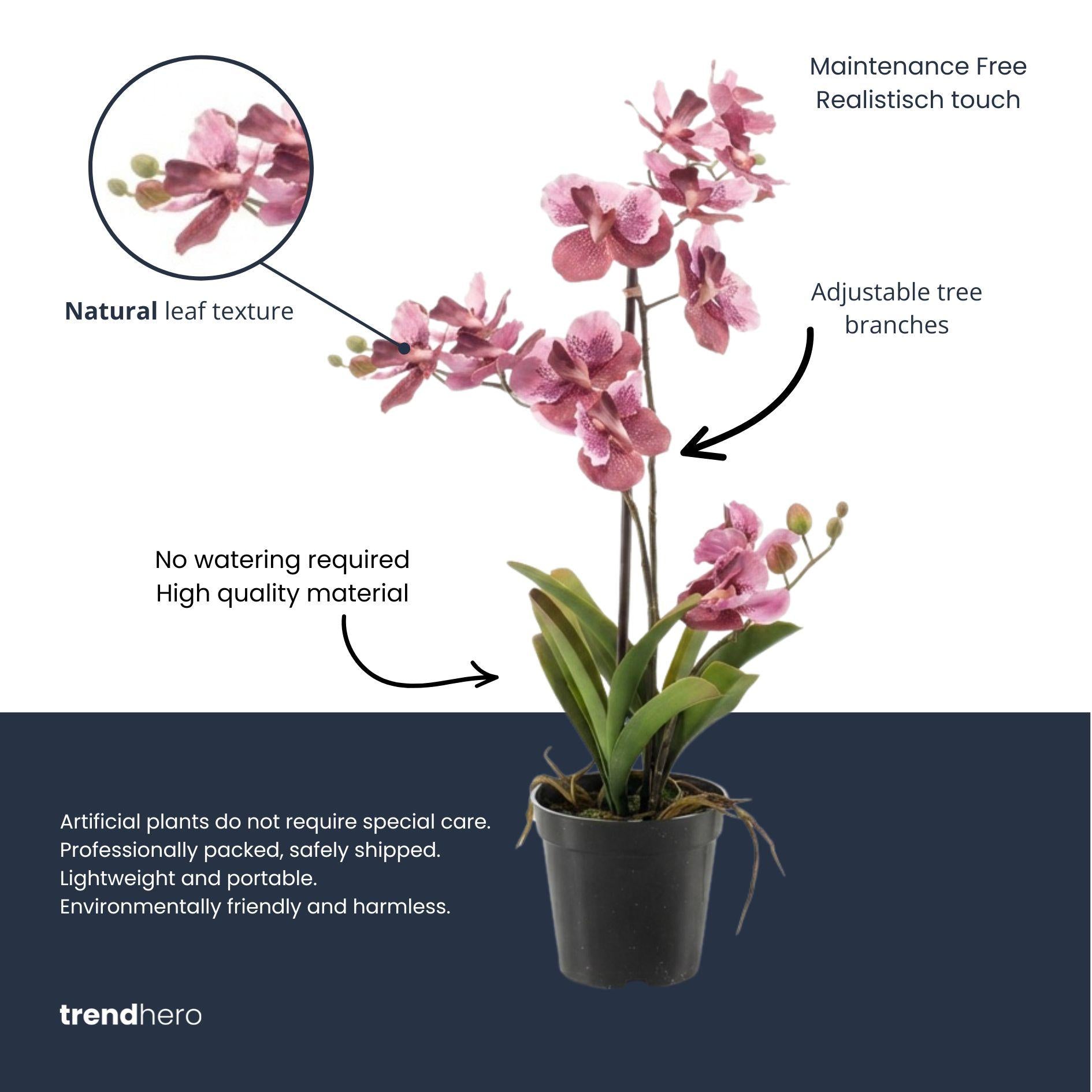 Kunstpflanze Orchidee Vanda – Oudroze