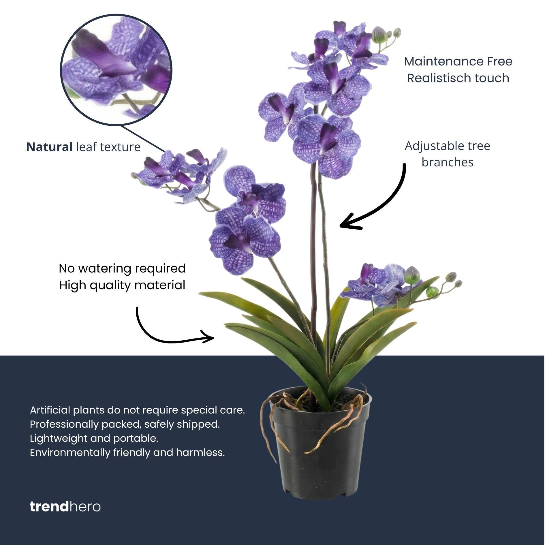 Kunstpflanze Orchidee Vanda – Purple (Paars)