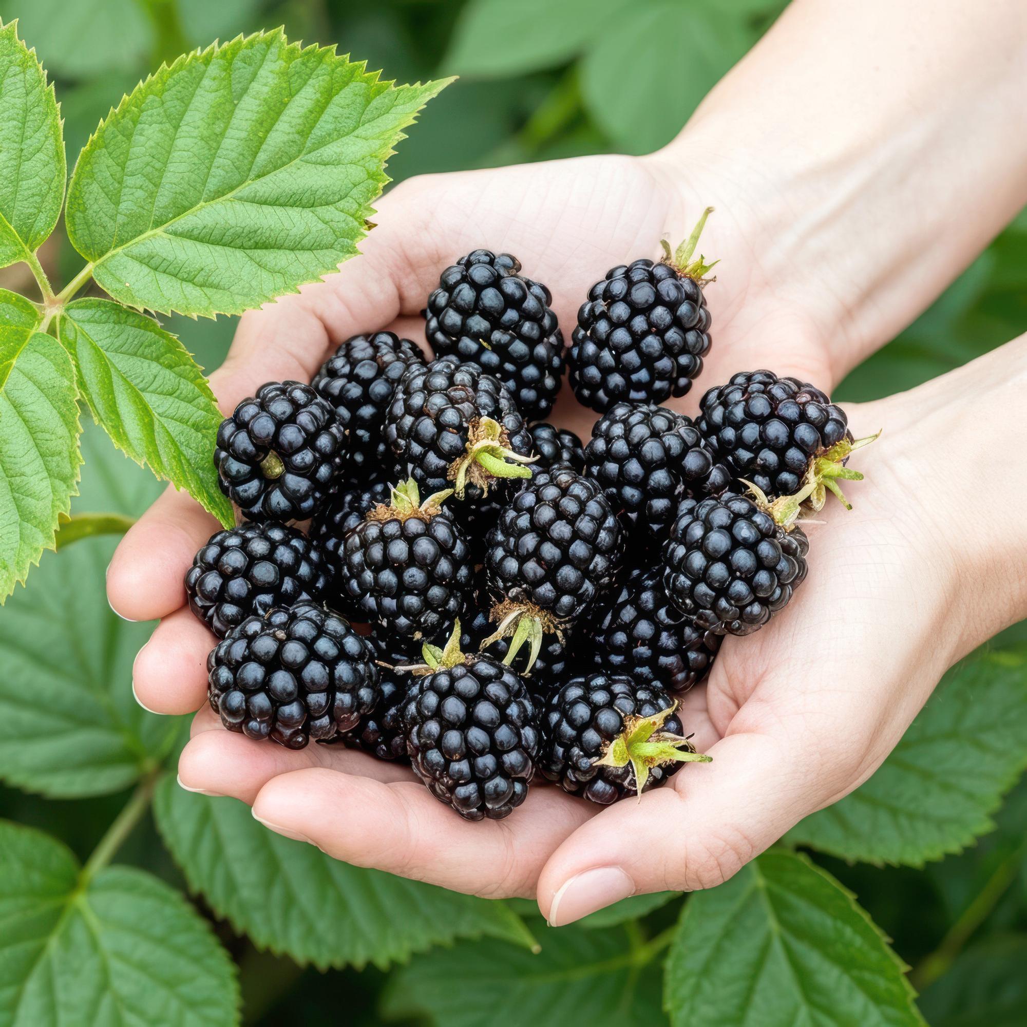 Brombeere 'Black Satin' – 3er-Set (Dornenlos)